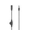 CAVO JACK NEDIS CAGB22090BK10 PROLUNGA AUDIO STEREO CON CONTROLLO DEL VOLUME JACK MASCHIO DA 3,5 mm - JACK FEMMINA DA 3,5 mm  1 METRO COLORE NERO
